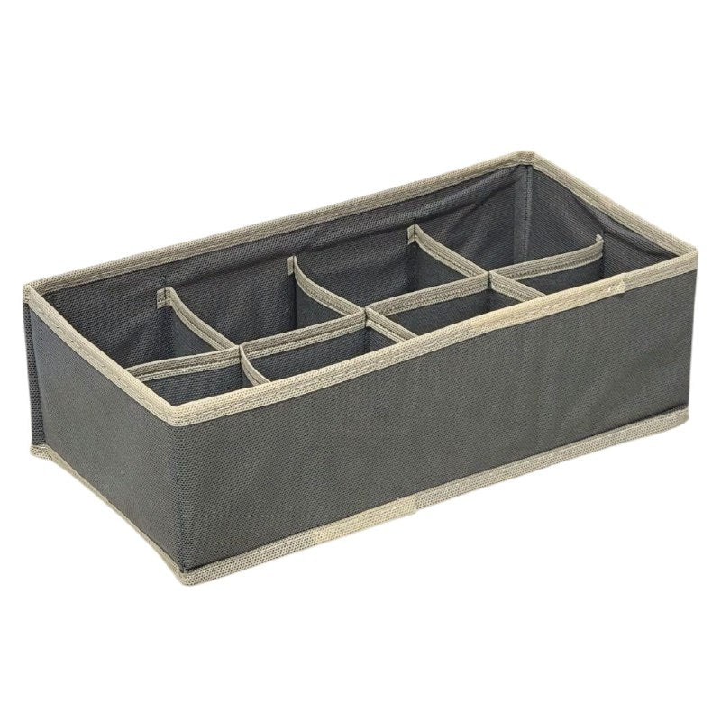 ORGANIZADOR CAJA DE ALMACENAMIENTO DE 8 COMPARTIMIENTOS FIJOS, PARA FAJAS, ROPA INTERIOR, CALCETINES Y MAS 31X16CM