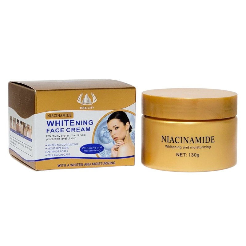 CREMA FACIAL BLANQUEADORA CON NIACINAMIDA, DA TEXTURA DELICADA Y SUAVE, DA UN TOQUE ILUMINADOR Y BLANQUEADOR E HIDRATA TREE CITY WHITENING FACE CREAM 130G