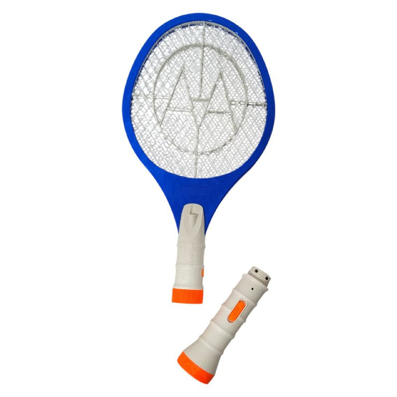RAQUETA MATA MOSQUITOS ELECTRICA 2 EN 1, CON FOCO DE MANO, ALTA ENERGIA, ENCHUFE PLANO LUMILED