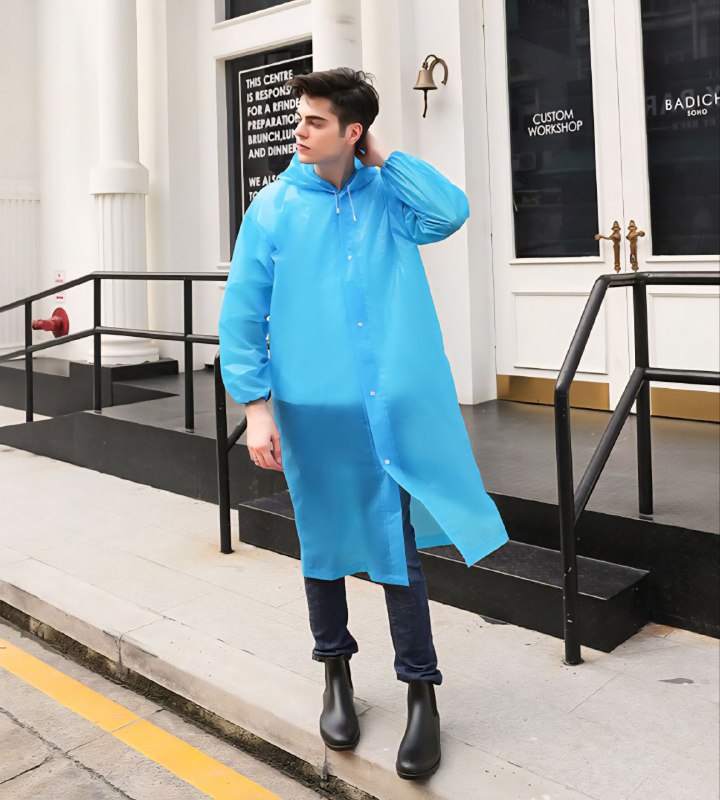 CAPOTE FORRO PARA LLUVIA IMPERMEABLE PARA ADULTOS, LIGERO Y FACIL DE LLEVAR, 5 COLORES EVA LIGHTWEIGHT RAINCOAT