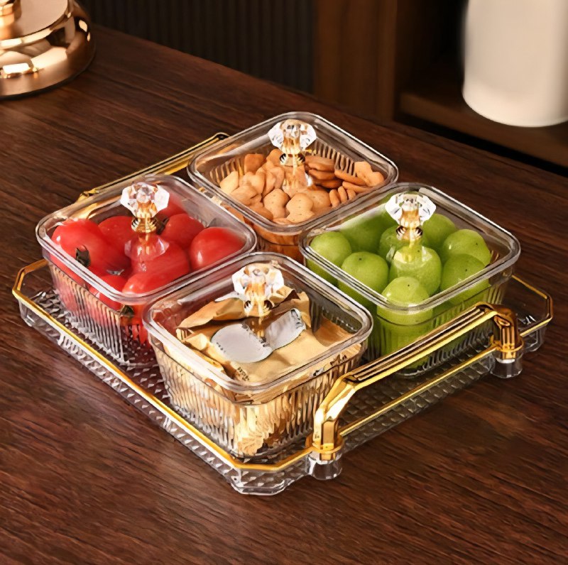 ORGANIZADOR RECIPIENTE CAJA DE ALMACENAMIENTO MULTIFUNCIONAL DE ACRILICO, DURADERAS Y ELEGANTES DE 9X9CM, CON BANDEJA MULTIFUNCTIONAL STORAGE BOX 4UDN
