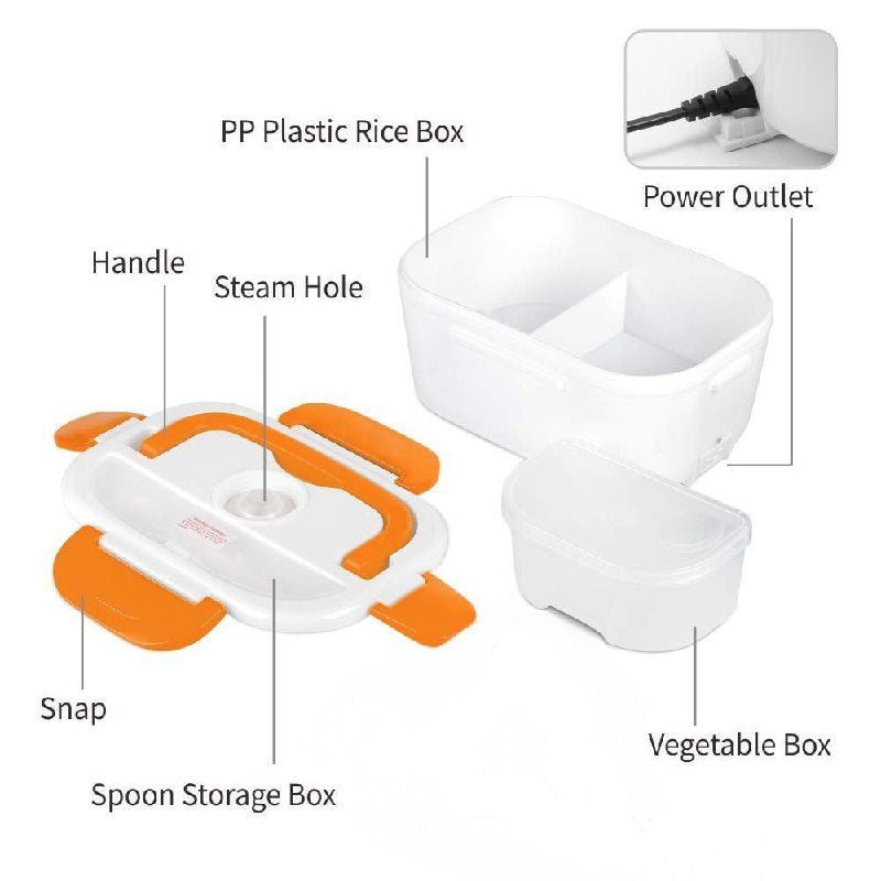 MAQUINA LONCHERA ELECTRICA CON CALENTADOR DE COMIDA PORTATIL USO PERSONAL CON CUCHARA, 3 COLORES