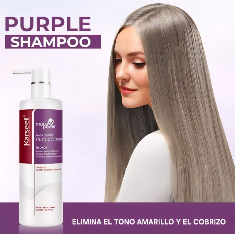 SHAMPOO MORADO MATIZADOR E HIDRATANTE PARA CABELLOS Y PLATINADOS RUBIO KARSEELL 500ML