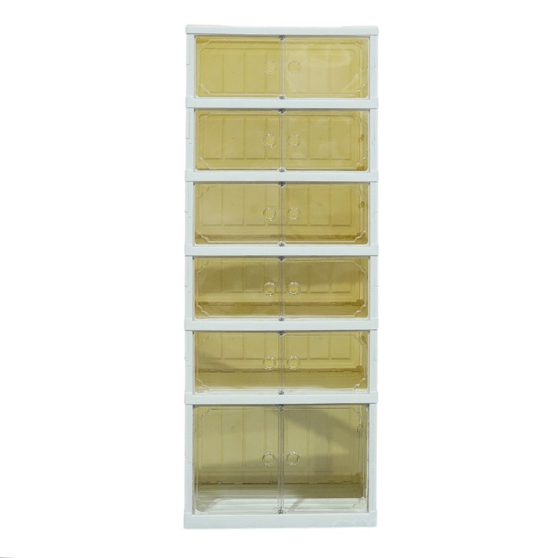 ORGANIZADOR ESTANTE DE ALMACENAMIENTO MODULAR DE PLASTICO DE 6 NIVELES 45.5X21X37CM