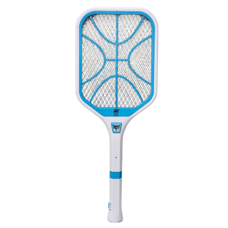 RAQUETA MATA MOSQUITOS ELECTRICA CON 2 FOCOS, ALTA ENERGIA, ENCHUFE PLANO TIGER WORLD