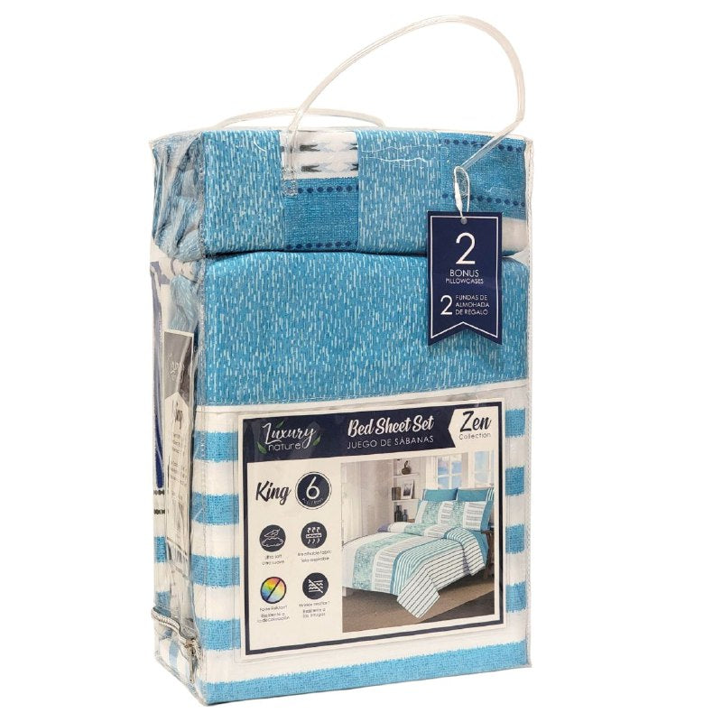 JUEGO DE SABANAS CAMERA DE 6 PIEZAS KING LUXURY NATURE BED SHEET, 10 ESTILOS