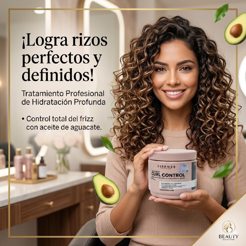 TRATAMIENTO INTENSIVO DE ACEITE DE AGUACATE HIDRATANTE DE ACONDICIONAMIENTO DE RIZOS Y ONDULADOS FIRENZE 400ML