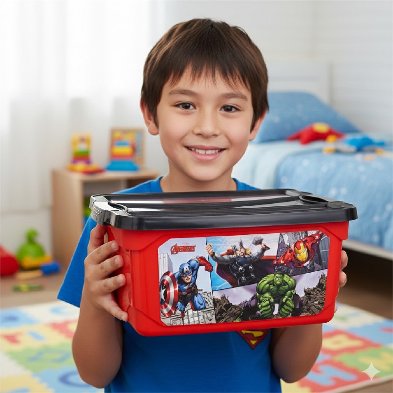 ORGANIZADOR CAJA DE ALMACENAMIENTO ORGANIZADORA PARA NIÑOS DE MARVEL LOS VENGADORES 18.5X35X42CM