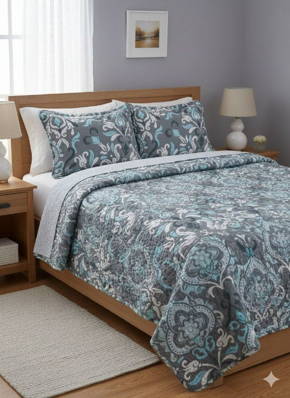JUEGO DE SABANAS CAMERA TIPO EDREDON REVERSIBLE, DE 3 PIEZAS QUEEN BENELI HOME, 20 ESTILOS