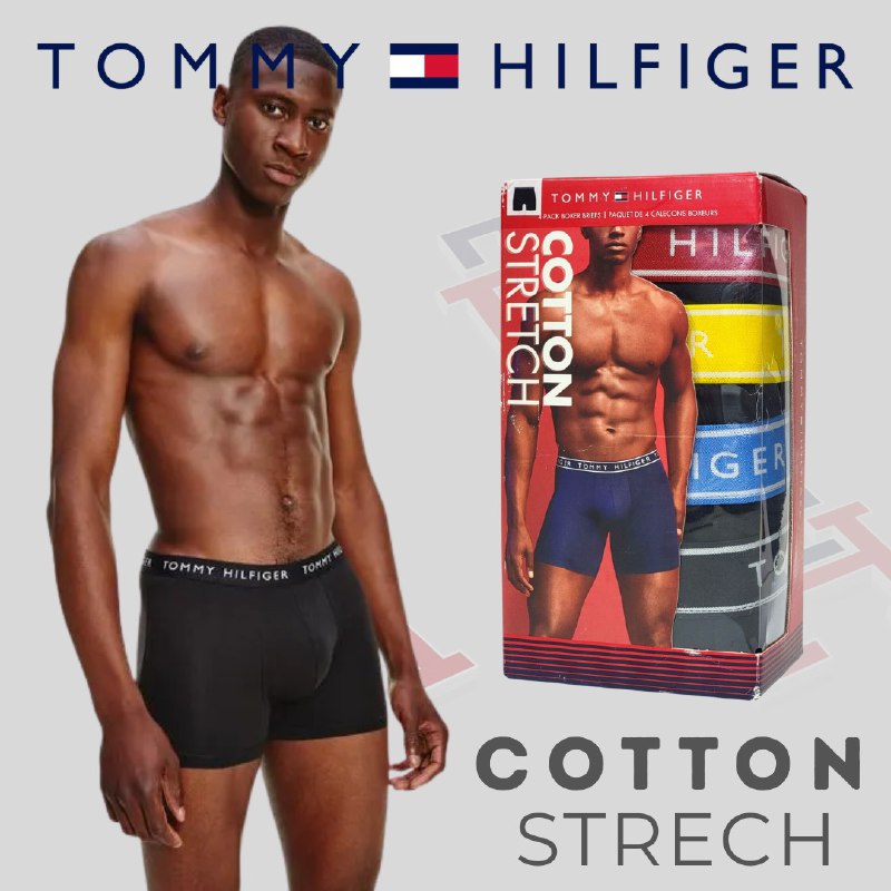 ROPA INTERIOR PARA CABALLERO TOMMY HILFIGER COTTON STRETCH 4 UNIDADES TALLA LARGE 36-38 (L)