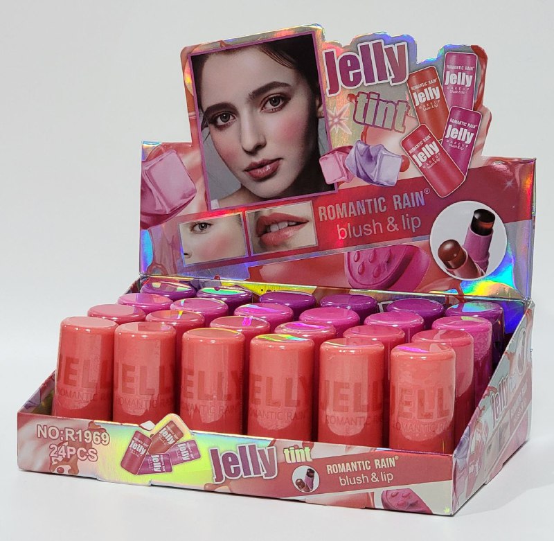 BLUSH Y LABIAL (DUPE SHEGLAM) GELATINA TINTE 4 TONOS, ROMANTIC RAIN JELLY TINT