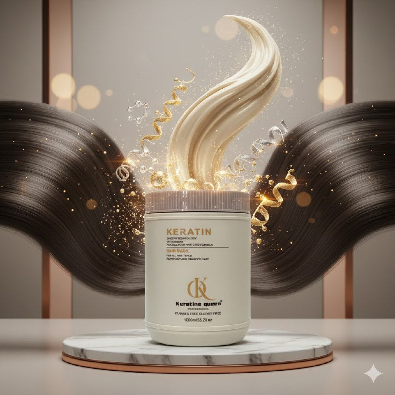 `MASCARILLA PARA EL CABELLO CON QUERATINA Y COLAGENO SUAVIZANTE KERATINE QUEEN 1000ML