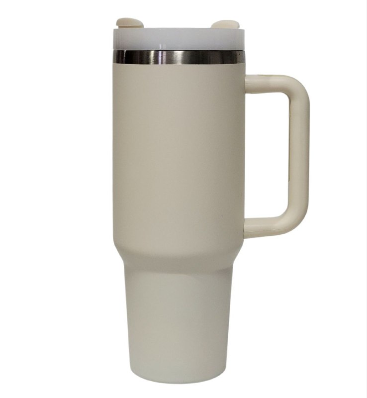 VASO TERMICO DE ACERO INOXIDABLE, DOBLE PARED AL VACIO CON ASA, 3 COLORES 40OZ