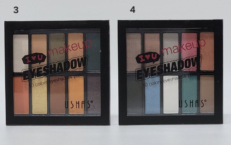 SOMBRAS DE OJOS EN PALETA, 10 COLORES USHAS 12G