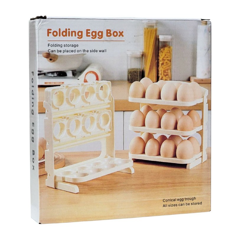 ORGANIZADOR DE HUEVOS TRANSPARENTE HUEVERA PARA 24 HUEVOS, CONSERVACION FRESCA, FACIL DE GUARDAR EGG STORAGE BOX 16.5X31.5X7.5CM