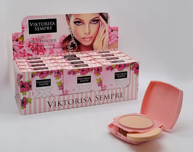 POLVO FACIAL DUPE DE VICTORIA SECRET  2 EN 1, 3 TONOS VIKTORISA SEMPRE