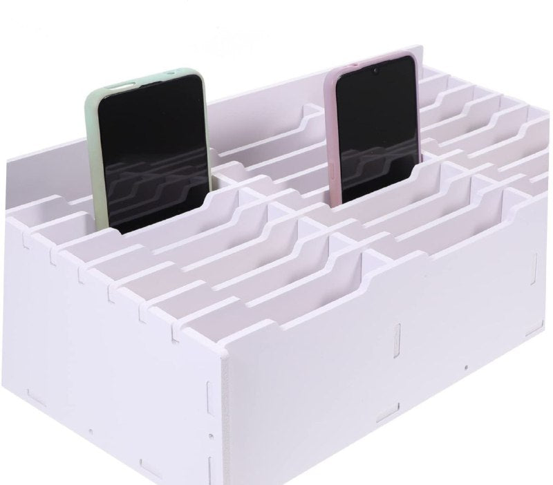 ESTANTE ORGANIZADOR DE ESCRITORIO PARA TELEFONO MOVIL, CALCULADORA, BUZON DE CORREO COLOR BLANCO