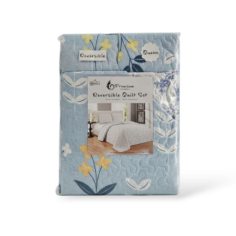 JUEGO DE SABANAS CAMERA TIPO EDREDON REVERSIBLE, DE 3 PIEZAS QUEEN BENELI HOME, 20 ESTILOS