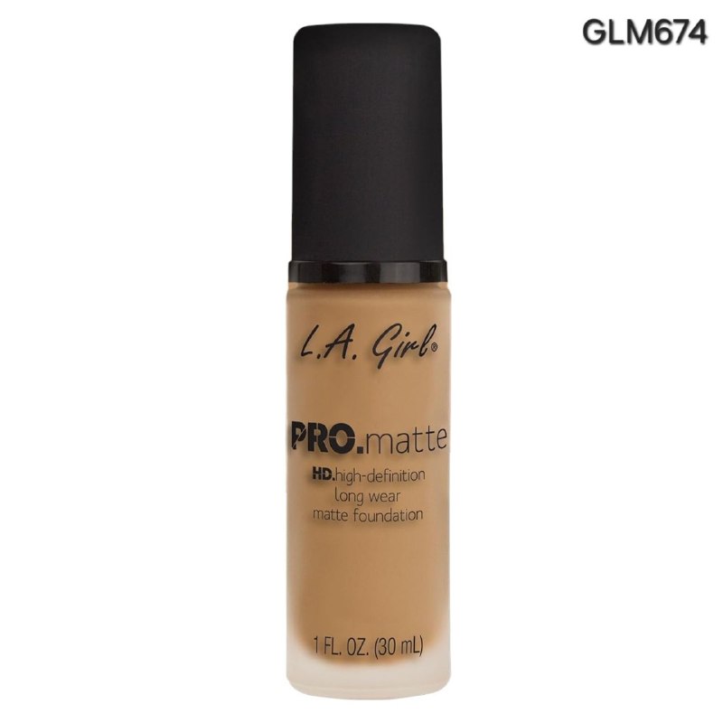 BASE MAQUILLAJE LIQUIDA MATE LARGA DURACION TONO GLM674 NATURAL PRO.MATTE HD L.A. GIRL 30ML