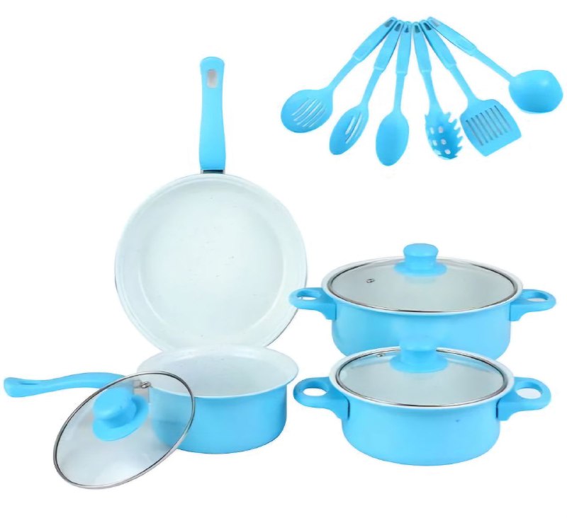 JUEGO DE COCINA DE 13 PIEZAS CACEROLAS OLLAS CUCHARONES