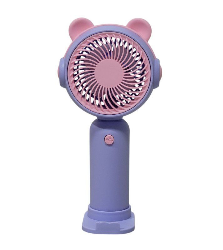 VENTILADOR DE MANO O MESA RECARGABLE CON SOPROTE PARA CELULAR 4 COLORES