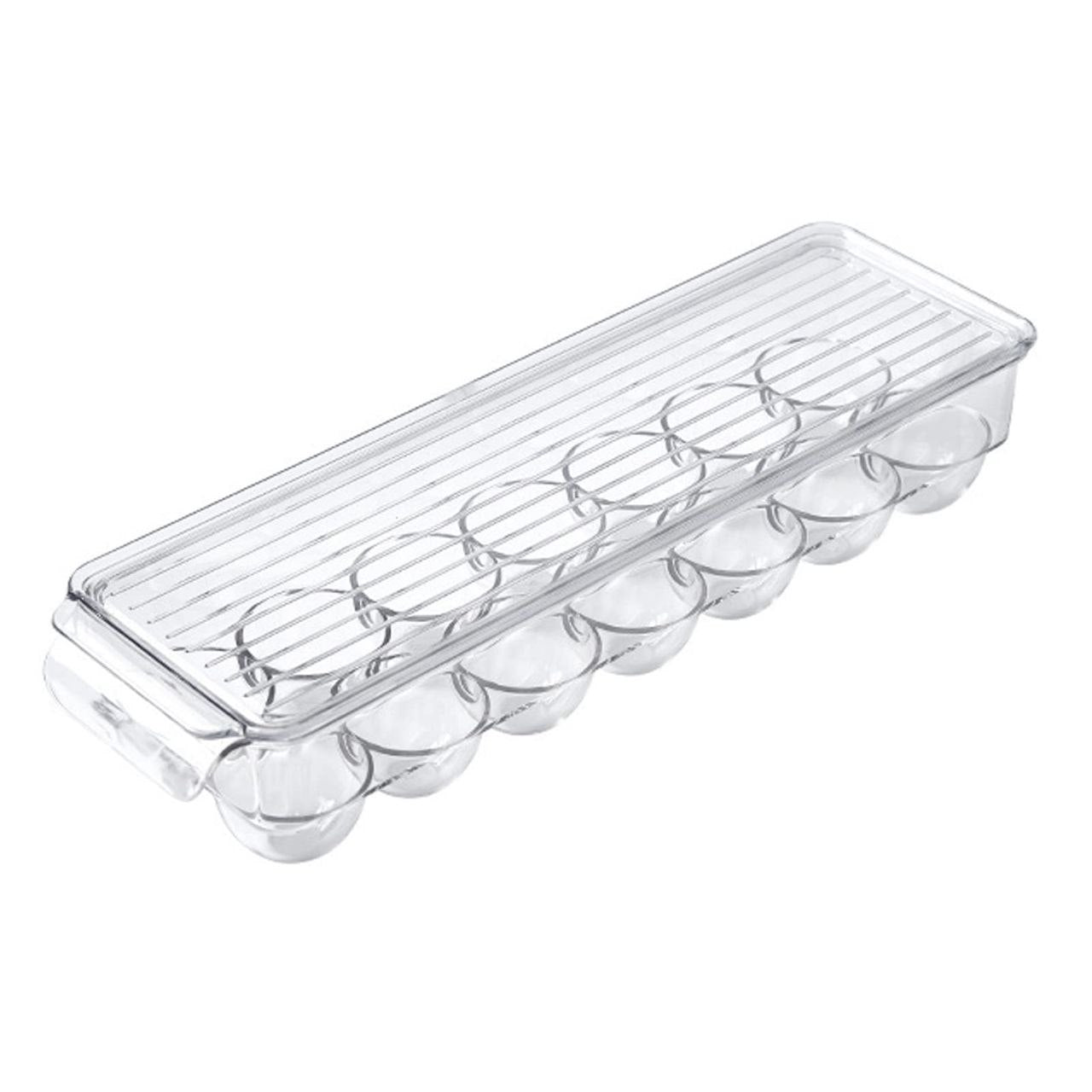 ORGANIZADOR DE HUEVOS TRANSPARENTE HUEVERA PARA 14 HUEVOS 37X11X7.5CM