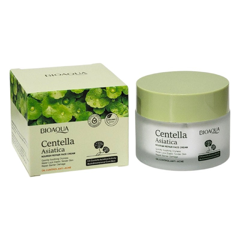 CREMA FACIAL REPARADORA DE CENTELLA ASIATICA CON TEXTURA LIGERA BIOAQUA 50G