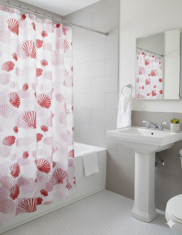 CORTINA DE DUCHA DE POLYSTER, SIMPLE Y MODERNO CON 12 ARANDELAS Y MATERIALES DURADEROS 180X180CM LARUCCI SHOWER CURTAIN 16 ESTILOS