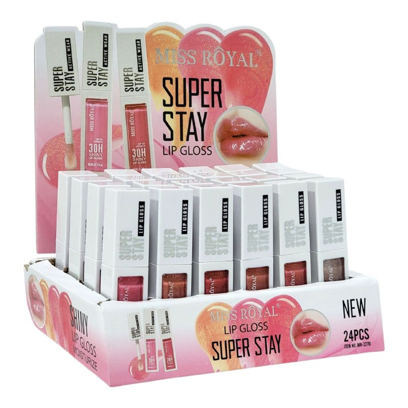 BRILLO LABIAL DUPE DE MAYBELLIN DE LARAGA DURACION SUPER STAY 30H MISS ROYAL 10ML