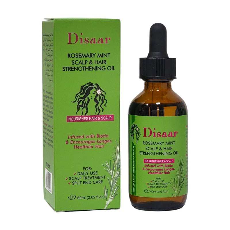 ACEITE PARA EL CABELLO FORTALECEDOR DE ROMERO MENTA Y BIOTINA DISAAR 60ML