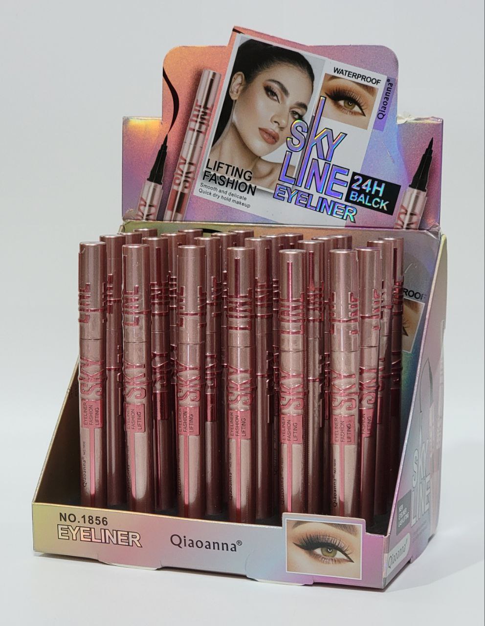 DELINEADOR DE OJOS LIQUIDO DUPE MAYBELLINE SKY HIGH  IMPERMEABLE 24H, SECADO RAPIDO SUAVE Y DELICADO QIAOANNA SKY LINE 1ML