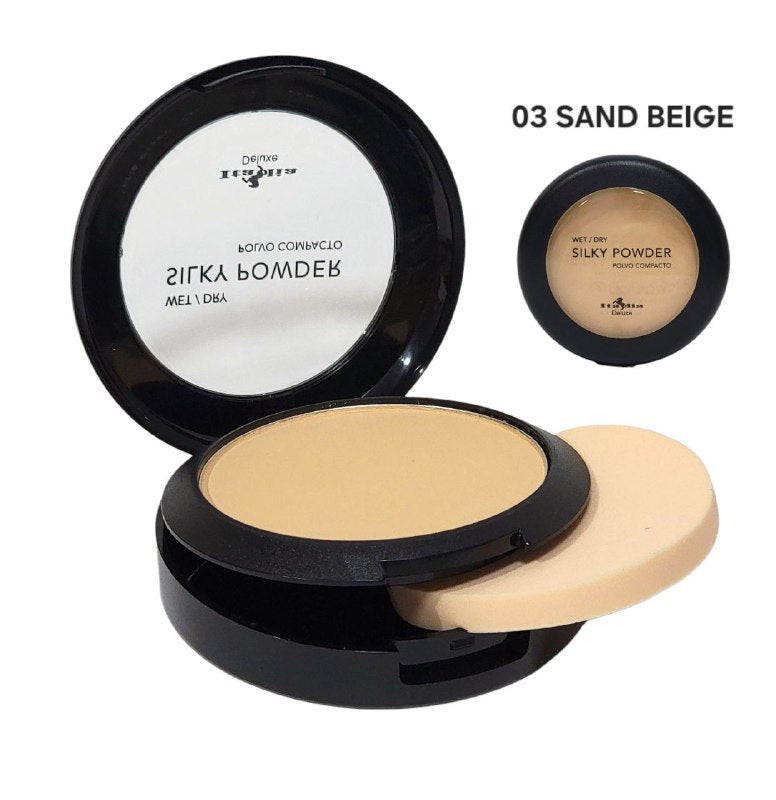 POLVO COMPACTO LIGERO MATE TONO 03 SAND BEIGE ITALIA DELUXE 8G