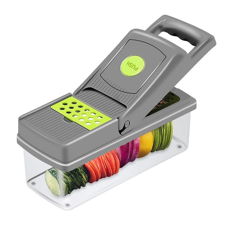 MAQUINA CHISMOLERA, 14 PIEZAS CORTADORA DE VERDURAS 14 EN 1 MULTIFUNCIONAL KITCHEN IDEAS VEGGIE SLICER 10X33.5X12.5CM