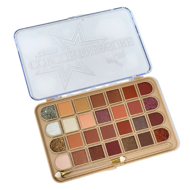 PALETA DE SOMBRA DE OJOS CON BRILLO 28 TONOS YH BEJA COSMETICS 38.4G