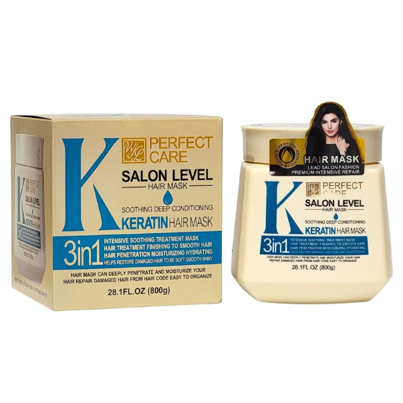 MASCARILLA PARA EL CABELLO DE QUERATINA 3 EN 1 PERFECT CARE 800G
