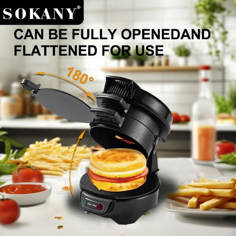 MAQUINA PARA HACER HAMBURGUESAS, SK-08033, RECUBRIMIENTO ANTIADHERENTE, CUERPO DE PLASTICO RESISTENTE AL CALOR, 600W FUERZA SOKNAY