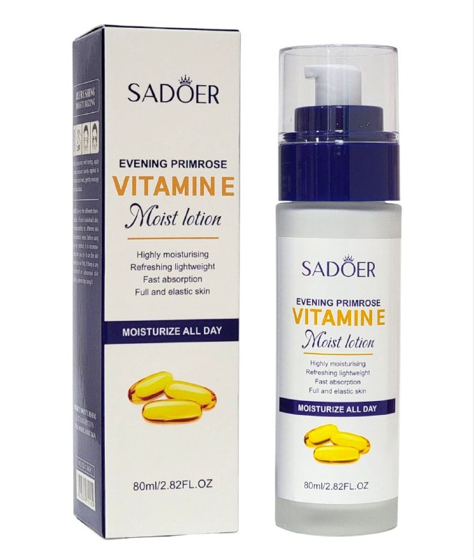 CREMA FACIAL LOCION HIDRATANTE CON VITAMINA E, HIDRATANTE, REFRESCANTE Y LIGERO, ABSORCION RAPIDA, PIEL ELASTICA SUAVE SADOER VITAMIN E 80ML