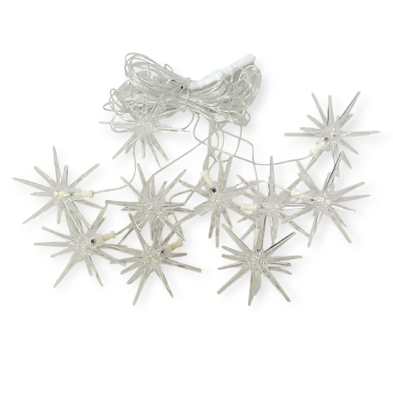 LUCES DECORATIVAS NAVIDEÑAS CORTINA DE LUZ LED FORMA DE ESTRELLA DEL NORTE 10 ESTRELLAS