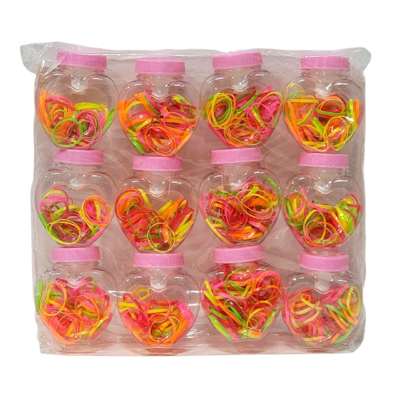 COLA, LIGAS HULES PARA EL CABELLO EN BOTECITO, PAQUETE DE 12 BOTES PARA EL DIA A DIA Y PARA TODO TIPO DE CABELLO