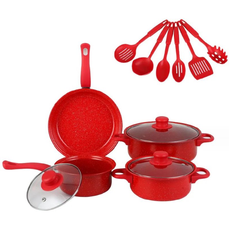 JUEGO DE COCINA DE 13 PIEZAS CACEROLAS OLLAS CUCHARONES