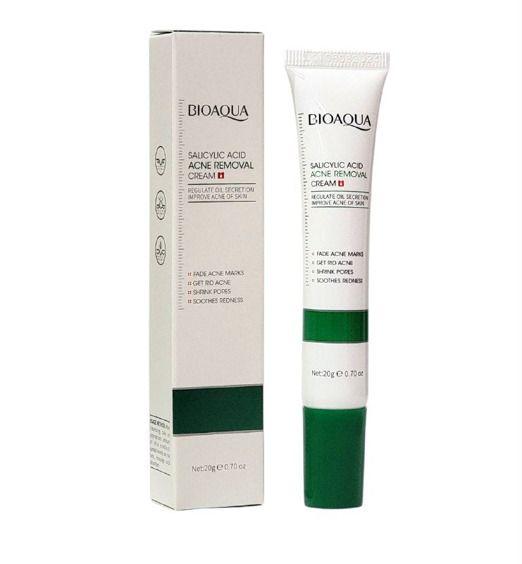 CREMA FACIAL CORRECTORA DE ACNE Y POROS CON ACIDO SALICILICO BIOAQUA 20G