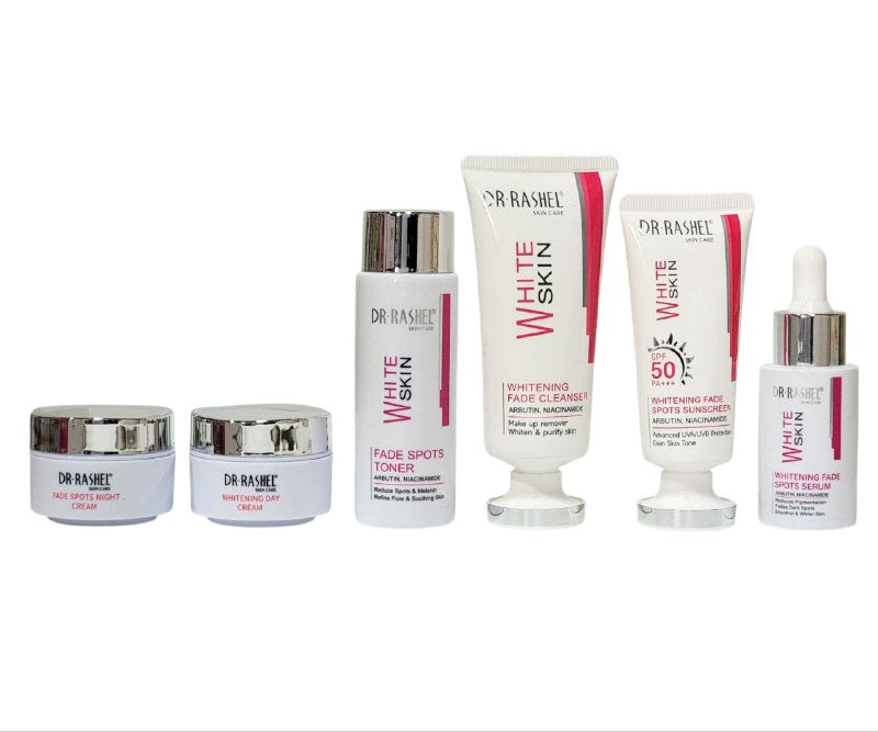 SET DE CUIDADO FACIAL EFECTO BLANQUEADOR Y ATENUADOR DE MANCHAS 6PCS DR RASHEL