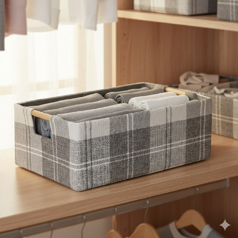 ORGANIZADOR CAJA DE ALMACENAMIENTO PLEGABLE 33X13CM, CESTA DE TELA CON ASA INTEGRADA PARA ORGANIZAR ROPA, JUGUETES, ETC MNT HOME IMPLEMENTS