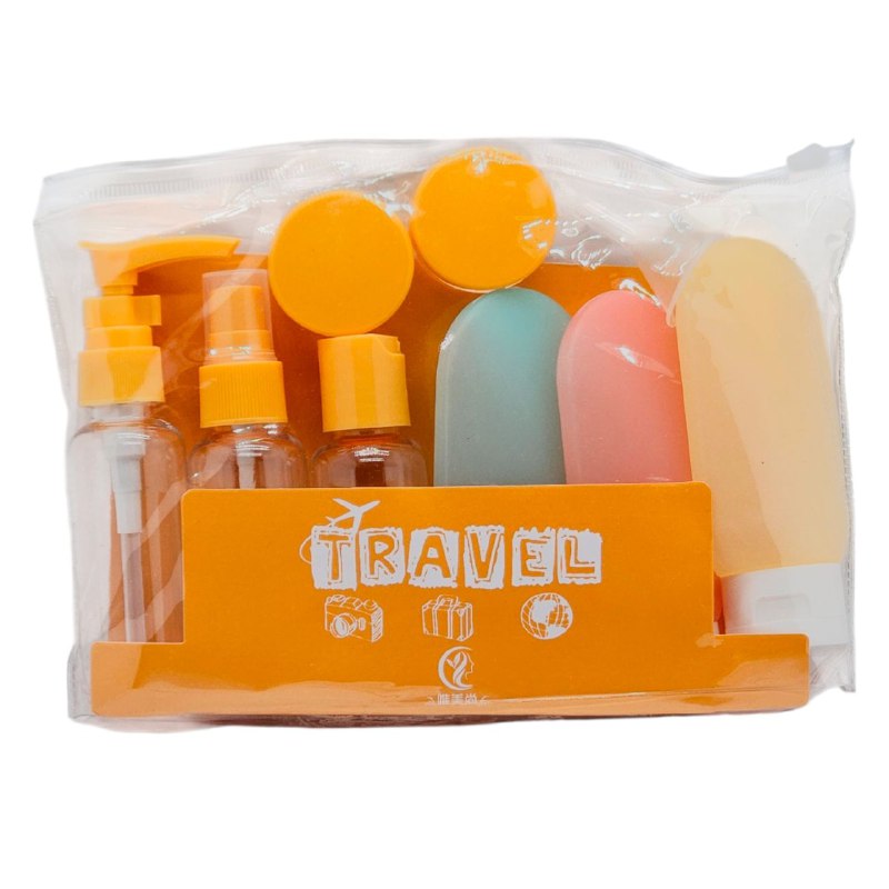 SET PARA VIAJAR VACIAS, EFICIENCIA DE ALMACENAMIENTO COMODO DE 7 PIEZAS, PARA LIQUIDOS Y CREMAS PARA VIAJES TRAVEL