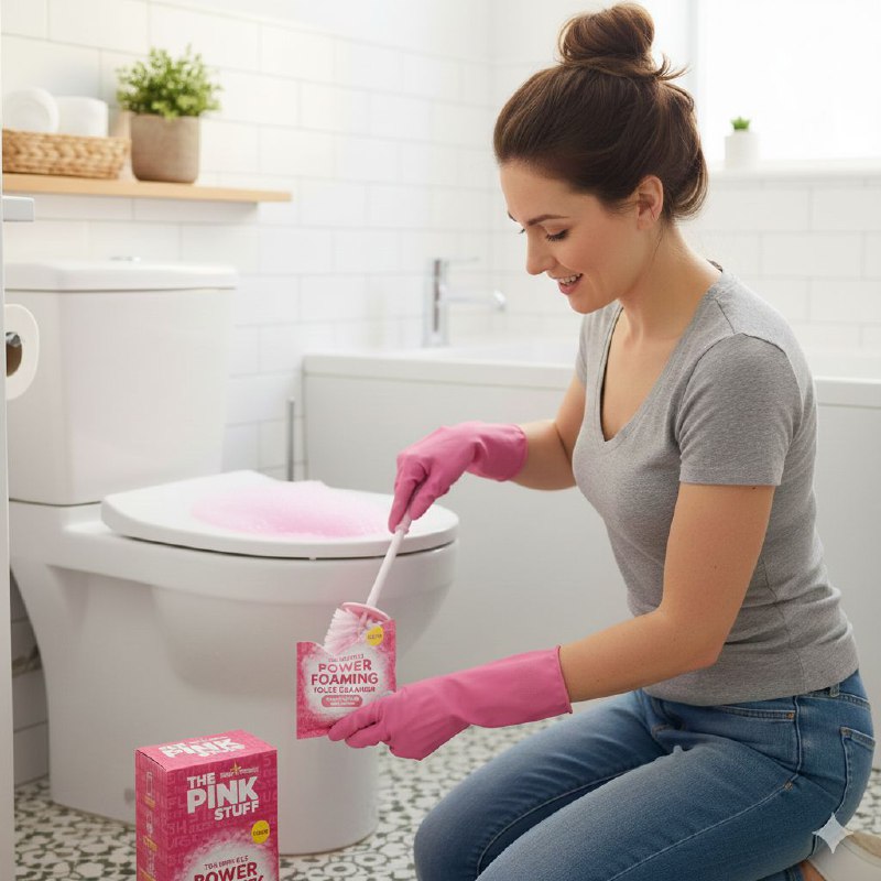 LIMPIADOR DE BAÑO INODORO EN POLVO AUTOACTIVABLE THE PINK STUFF 300G