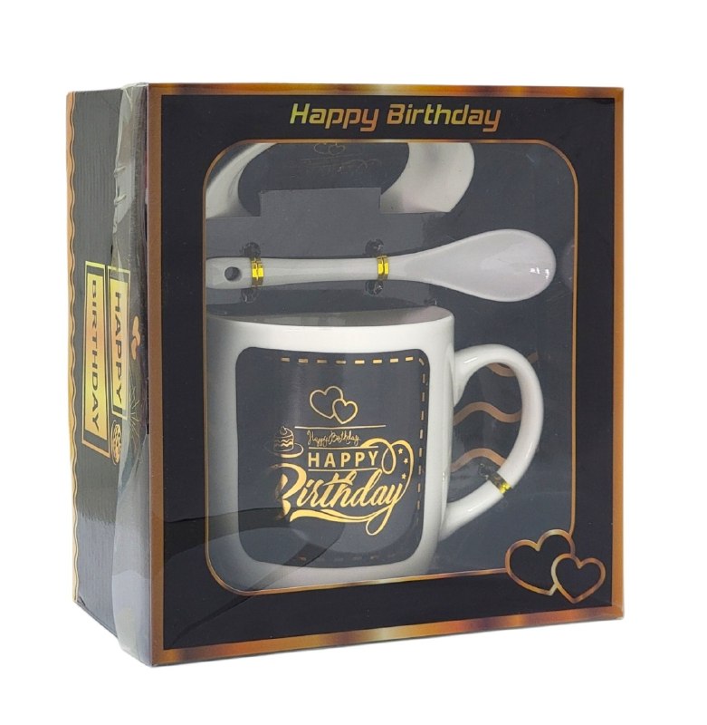 JUEGO DE TAZAS DE CERAMICA PARA REGALO CON PLATO Y CUCHARA ELEGANTES Y RESISTENTES