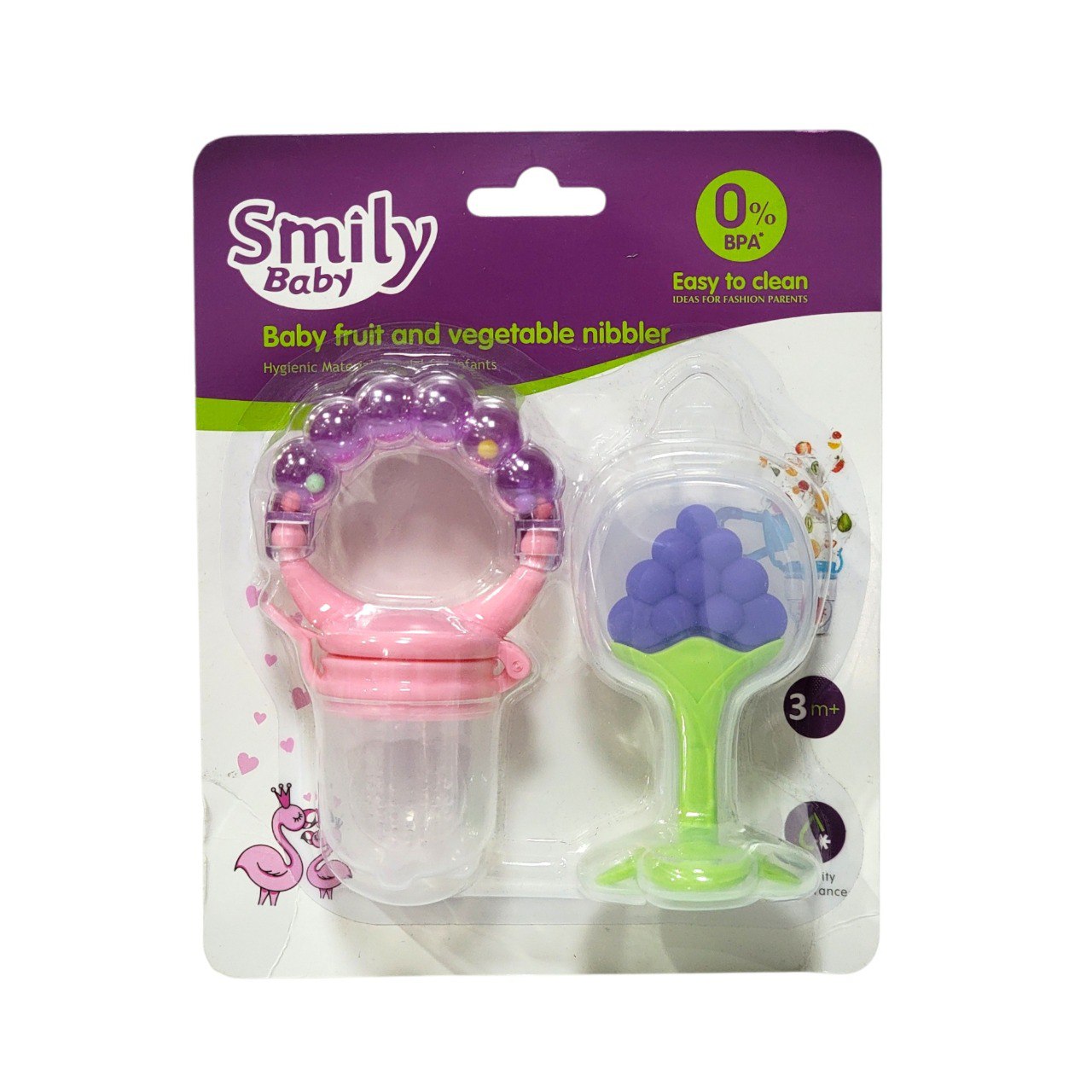 BIBERON CHUPON PARA BEBES DE ALIMENTACION Y MORDEDOR 2PCS SMILY BABY