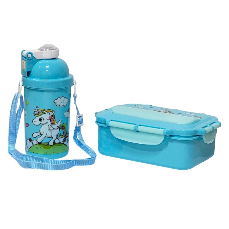 LONCHERA EN KIT CON SEPARADOR, CUBIERTOS Y BOTE VARIOS ESTILOS
