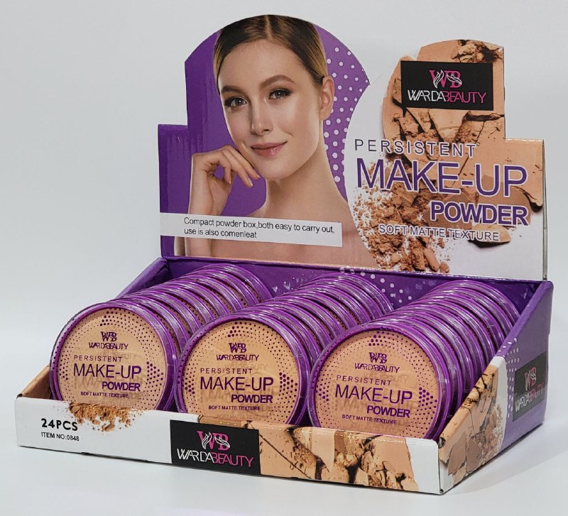 POLVO COMPACTO  DUPE MAYBELLINE  LASTING FIX PERSISTENTE, TEXTURA SUAVE MATE 3 TONOS, WARDABEAUTY