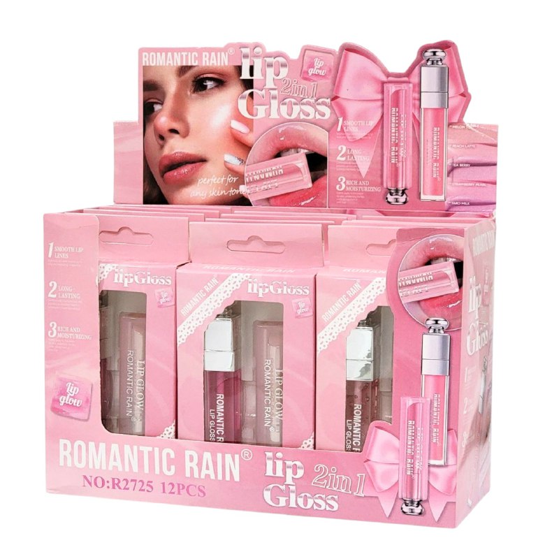 DUO DE BRILLO LABIAL Y BALSAMO LABIAL HIDRATANTE ROMANTIC RAIN